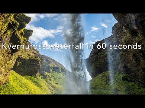 Kvernufoss waterfall in 60 seconds