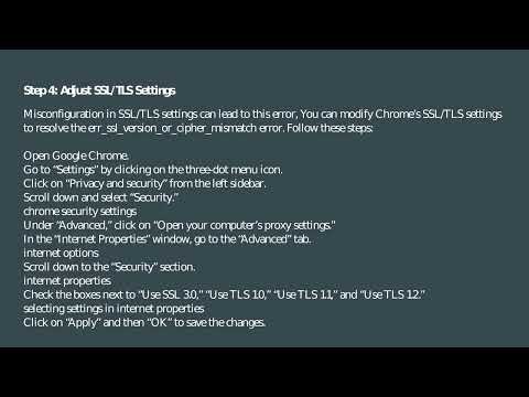 How to Fix ERR SSL VERSION OR CIPHER MISMATCH