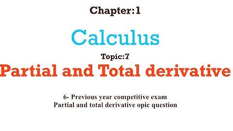 Total and partial derivative(calculus)-Tamil | poriyalaninpayanam
