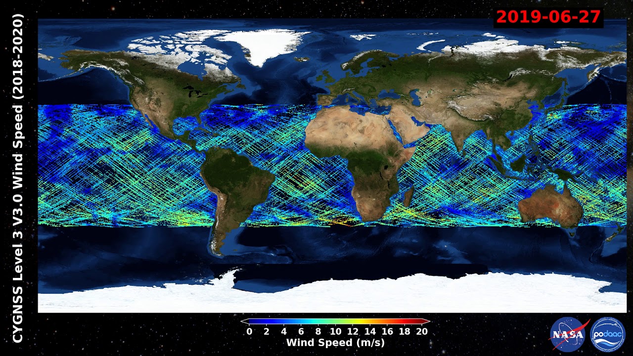 Ocean Surface Wind Speed from CYGNSS SDR V3.0 (1 August 2018 to 22 October 2020)