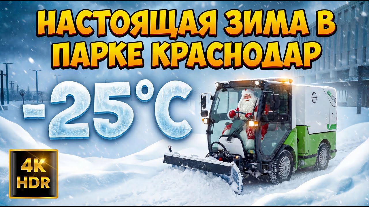 Зима в парке Краснодар (Галицкого). Январь 2026