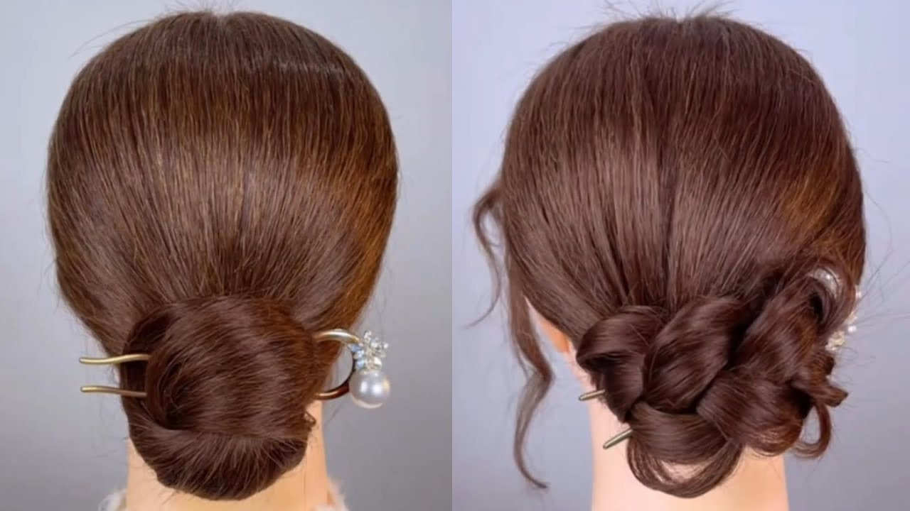 Красивая прическа «небрежный пучок» для девочек | Очень простой вариант прически «пучок Джуда»