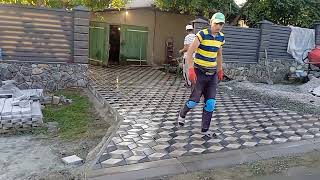 Вимощення тротуарної плитки "Ромб",дизайн 3D.