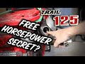 Can we unlock horsepower from a stock 2021 Honda Trail 125 by removing the spark arrestor?