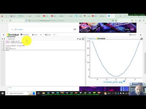 python part 100 How to draw parabolas by python بايثون by Osama Ghandour