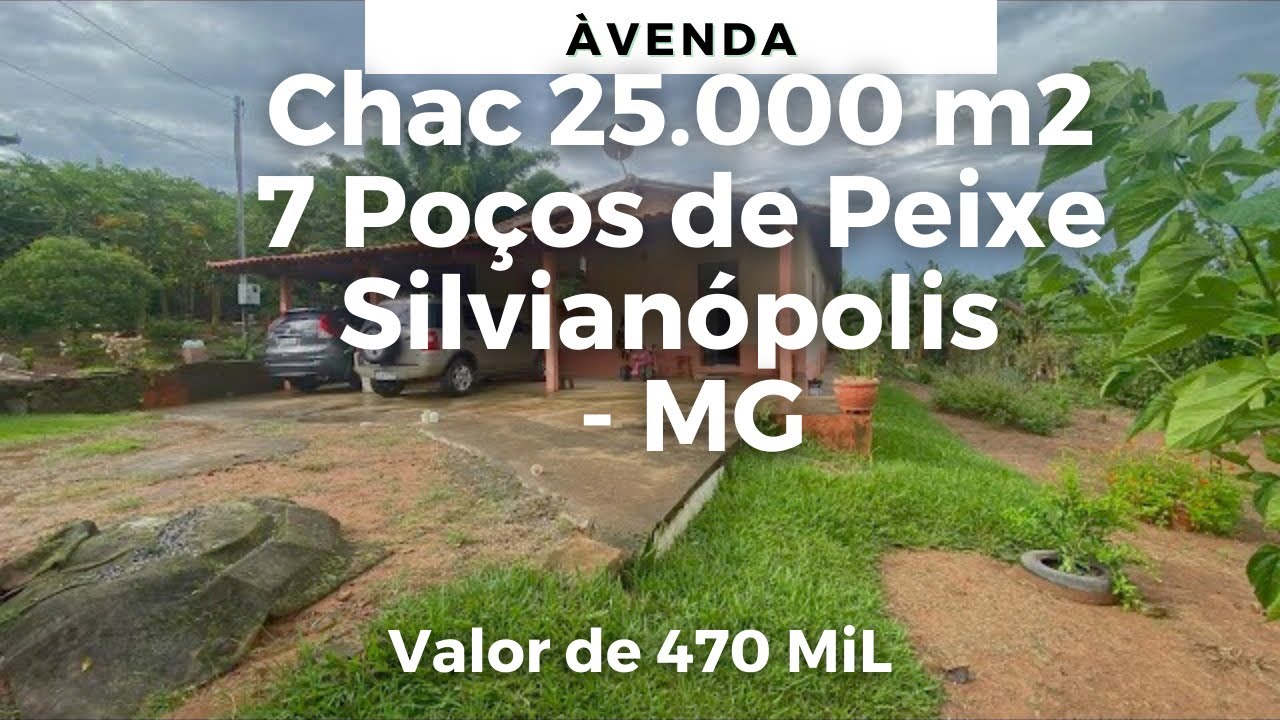 CHÁCARA À VENDA COM CASA DE 4 DORM, 5 POÇOS DE PEIXE, POMAR EM SILVIANÓPOLIS. VALOR DE 470 MIL.