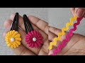 It&#39;s so Beautiful.Amazing Hand Embroidery flower design trick with Hair pin.Easy Hand making flower