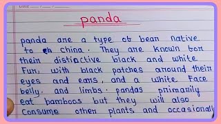 write a short note on panda 🐼
