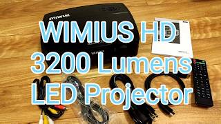 Wimius Video Projector Hd 1080P Portable Led 3200 Lumens 1200X800