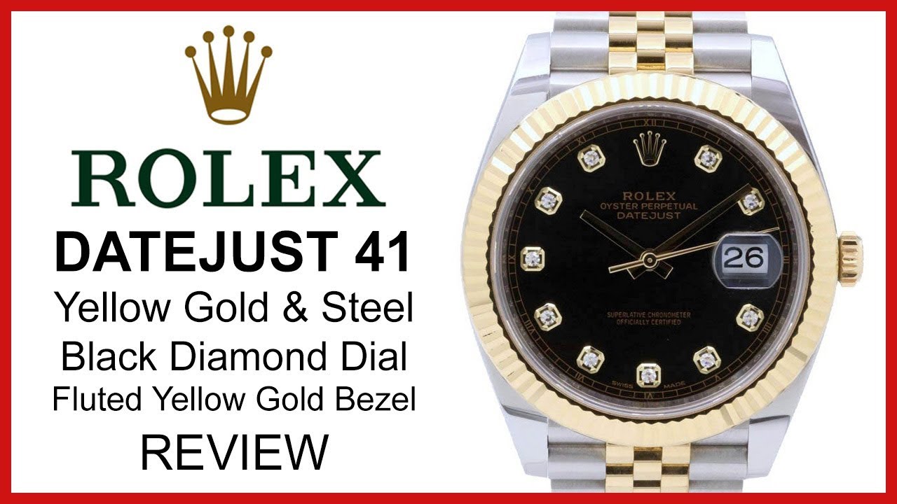▷ Rolex Datejust 41, Yellow Gold/Steel Two-Tone, Black Diamond Dial, Fluted  Bezel, Jubilee REVIEW 