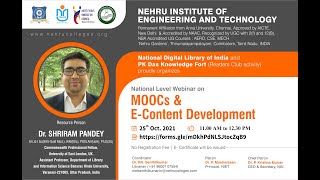 National Webinar on “MOOCs & e-Content Development