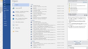 JasperActive Word 2016 Core Lesson 1:Learn 5 Opening a Document