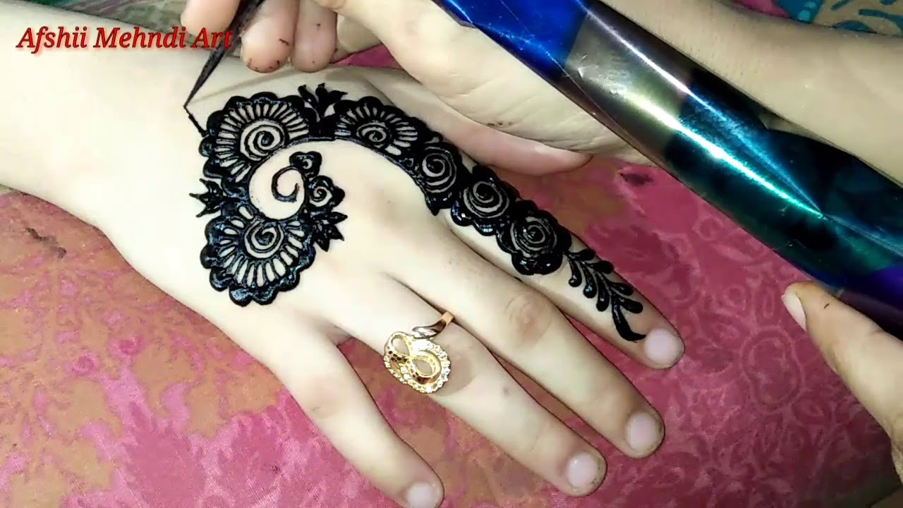 Beautiful Mehndi design for back hand/simple and easy Mehndi design for ...