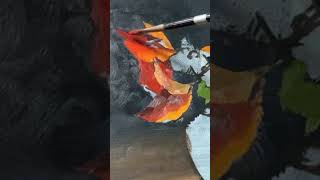 Painting autumn leaves #oilpainting #elizabethfloydart