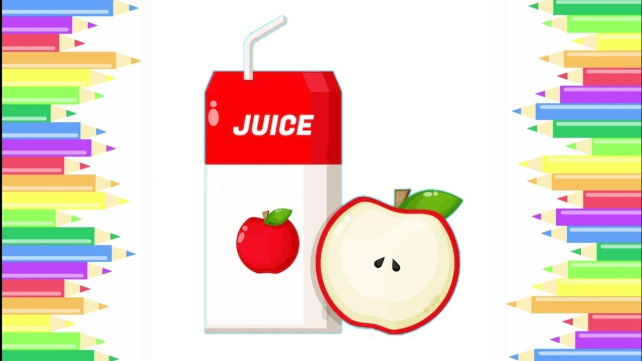 How to Draw and Color Apple 🍎 Juice for Kids