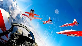 4K Cockpit Video - Flying with the Patrouille Suisse
The Patrouille Suisse aerobatic team performs a demonstration along with the Airbus A321 over the Lauberhorn ski races in the Bernese Alps, Switzerland.
Video courtesy of the Patrouille Suisse Aerobatic Team
© VBS/DDPS - Swiss Air Force
►Facebook - https://www.facebook.com/safpatrouillesuisse/
►Instagram - https://www.instagram.com/safpatrouillesuisse/
►Twitter - https://twitter.com/patrsuisse
►Youtube - https://www.youtube.com/user/thepatrouillesuisse 4K Cockpit Video - Flying with the Patrouille Suisse