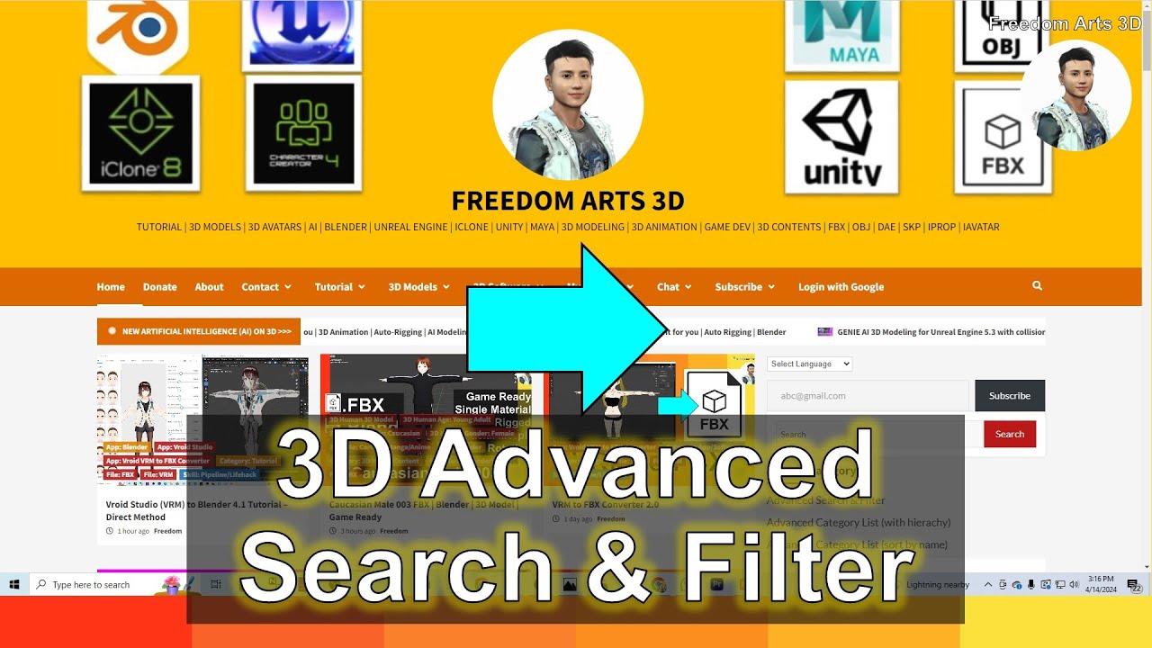 Freedom3D.art | Advanced Search Filter Tutorial | for any 3D Tutorial ...