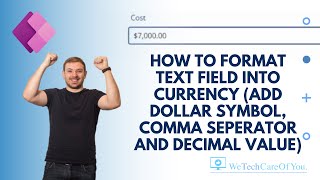 PowerApps - format text field to currency (add dollar symbol, thousand separators and decimal value)