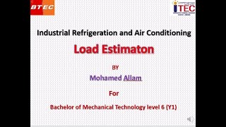week 12 L6 Y1 Unit M625 Industrial Referigeration and Air Conditioning Lecture