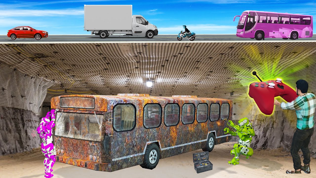 भूमिगत रिमोट कंट्रोल बस  बहाली रोबोट Underground Remote Control Bus Restoration Robot Hindi Kahaniya
