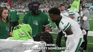 Diggs mom  screaming at #Jets CB Sauce Gardner from the sidelines to stop holding her son #shorts Information
