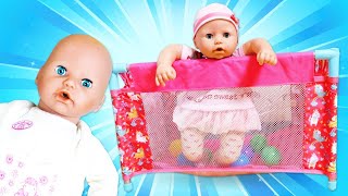 Swings for Baby Annabell doll. Pretend play cooking &amp; feeding baby doll. Family-fun videos for kids