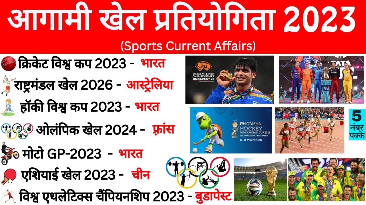 आगामी खेल प्रतियोगिता 2023 | Upcoming Sports Events 2023 | Sports ...