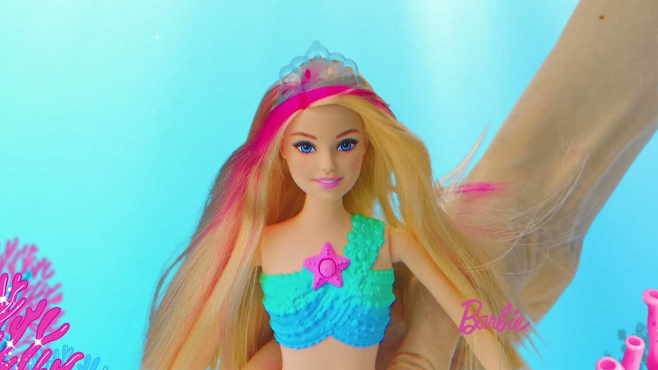 Barbie Dreamtopia Doll, Mermaid Toy with Water-Activated Light-Up Tail,  Purple-Streaked Hair & 4 Colorful Light Shows