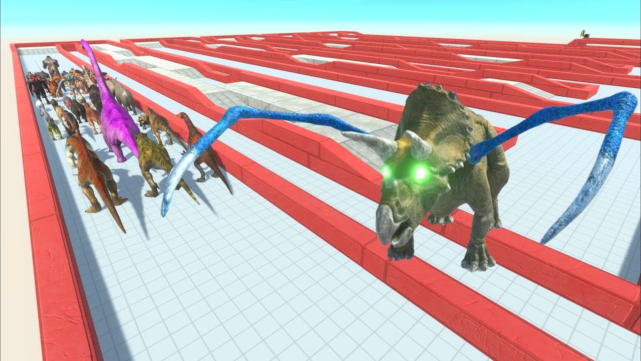 ESCAPE FROM ALIEN TRICERATOPS - Survived Mode - Animal Revolt Battle Simulator