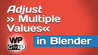 Adjusting multiple values at the same time in Blender