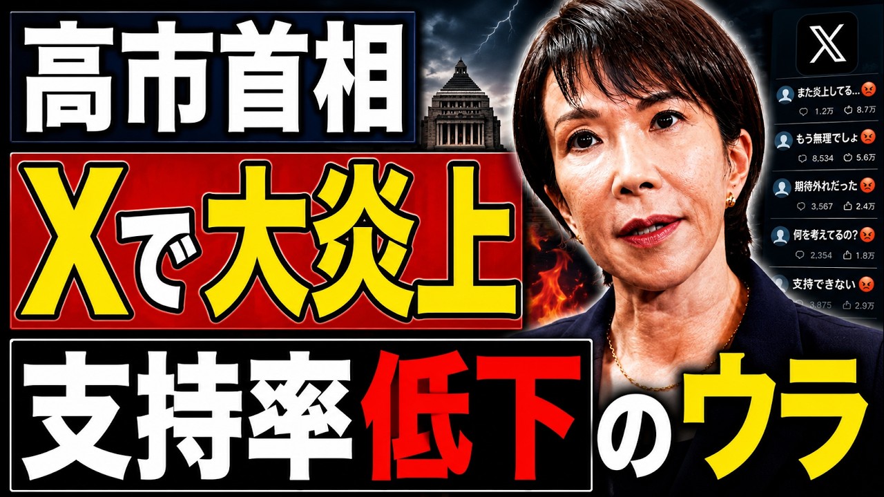 大炎上】高市首相のXに批判殺到！支持率低下の裏に何があるのか？京都
