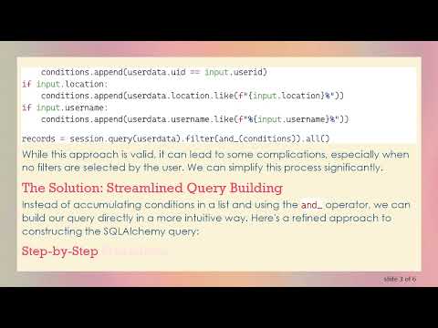 Building Dynamic SQLAlchemy Query Filters Based on User Inputs