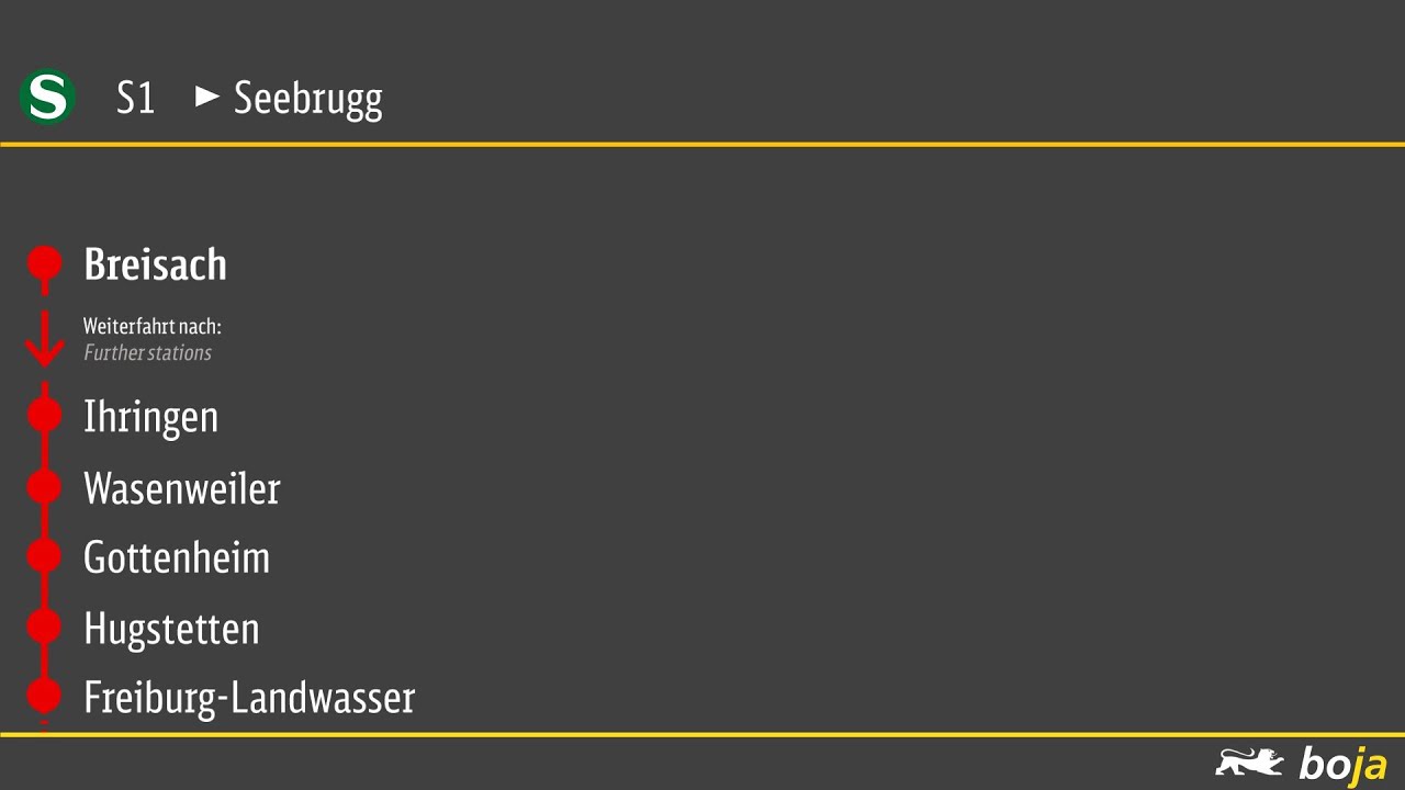DB/Bwegt Ansagen | S1 Breisach - Kirchzarten - Seebrugg | BoJa Ansagen