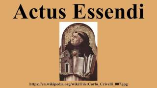 Actus Essendi