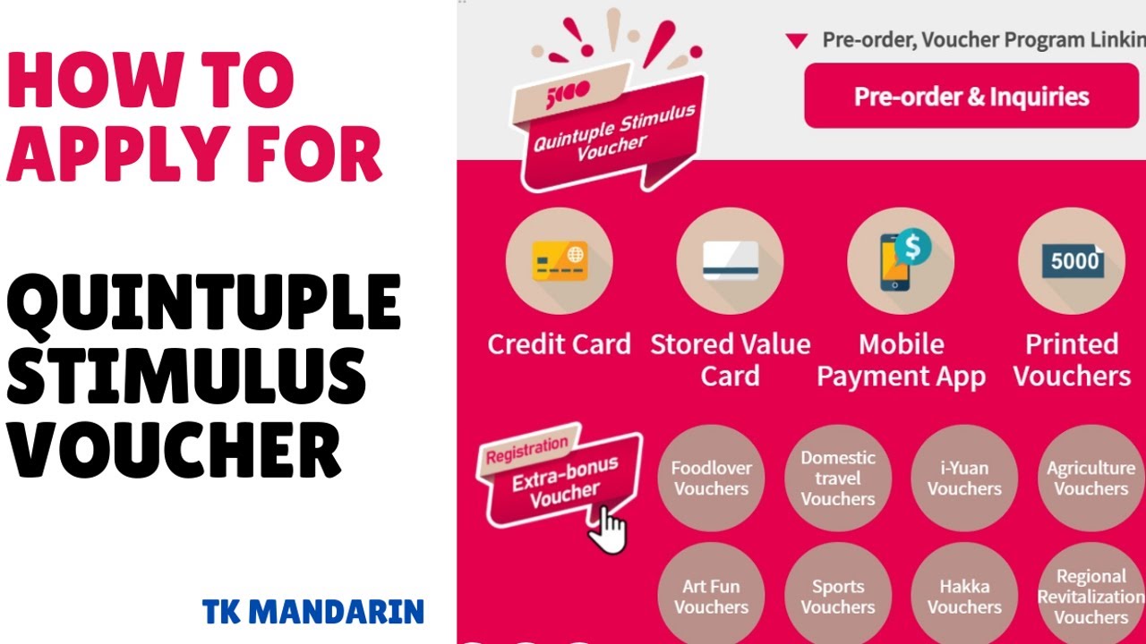 Vlog  5 - TK Mandarin - How to apply for " Quintuple Stimulus Voucher " ? 如何申請五倍券 ?