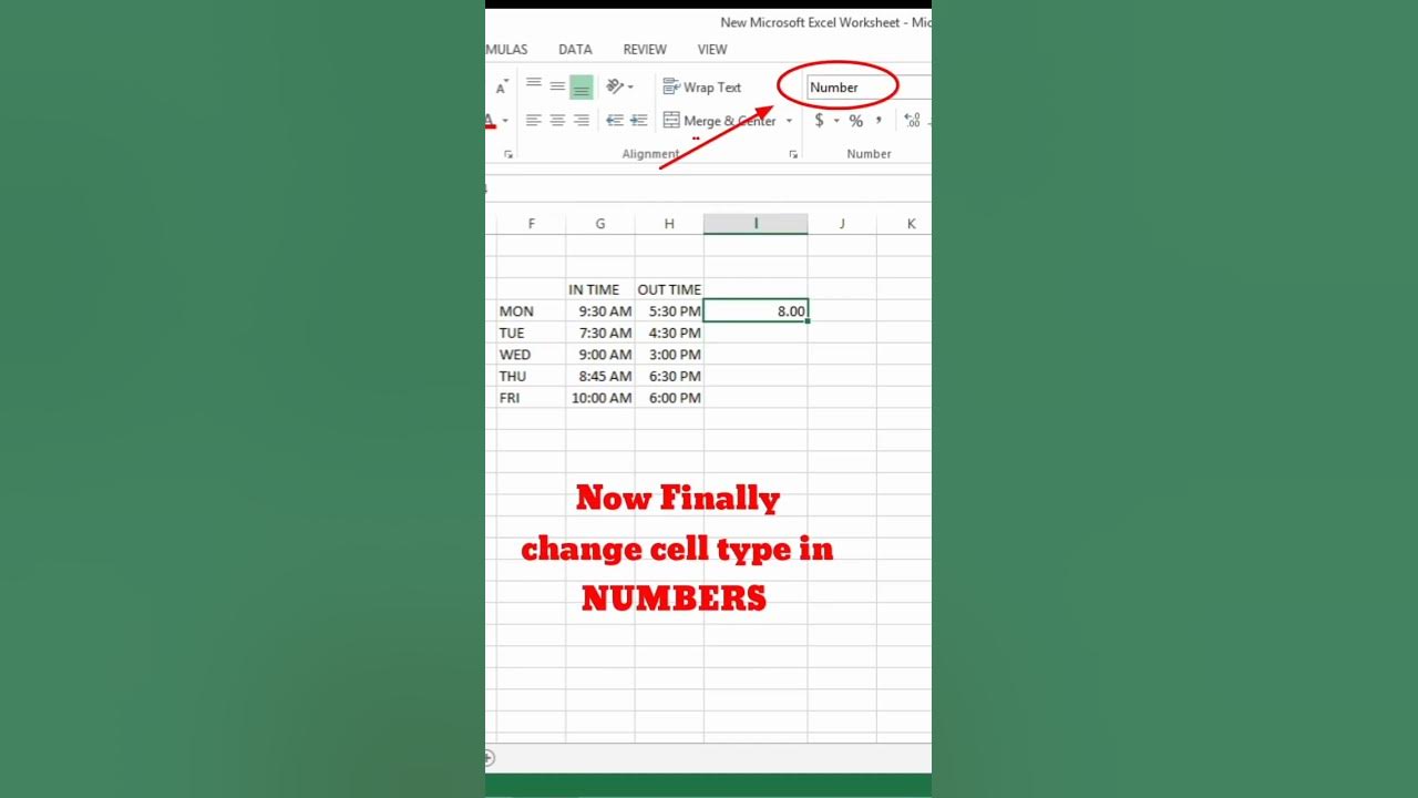 How to calculate work hours in excel youtube