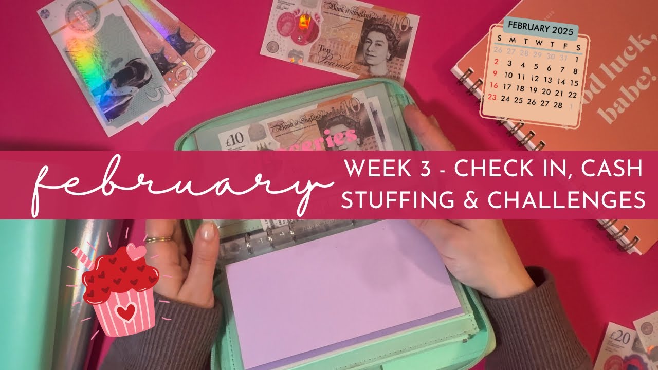 💕 Check In, Cash Stuffing & Challenges | February Week 3 💕 - YouTube