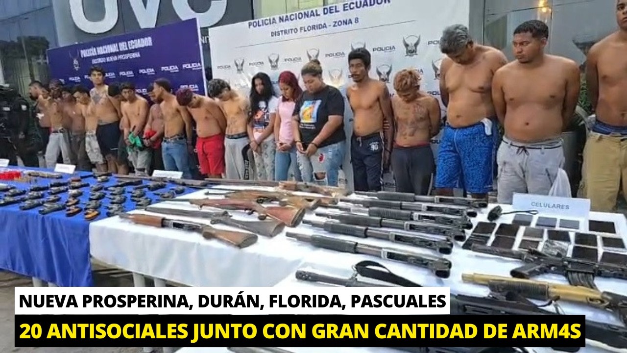 20 Aprehendidos junto con impactante arsenal y SSF tras 'Apolo 5' en la zona 8