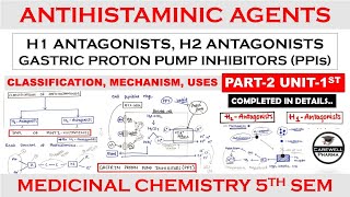 Antihistamine agents || h1 antagonist || h2 antagonist || PPIs || Part 2 Unit 1 ||  medicinal Chem 2