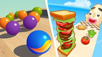 Sandwich Runner Vs Marble Run Race - All Levels NEW UPDATE Gameplay Android, iOS #124