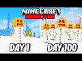 I Survived 100 Days as a SNOW GOLEM in Hardcore Minecraft... Minecraft Hardcore 100 Days