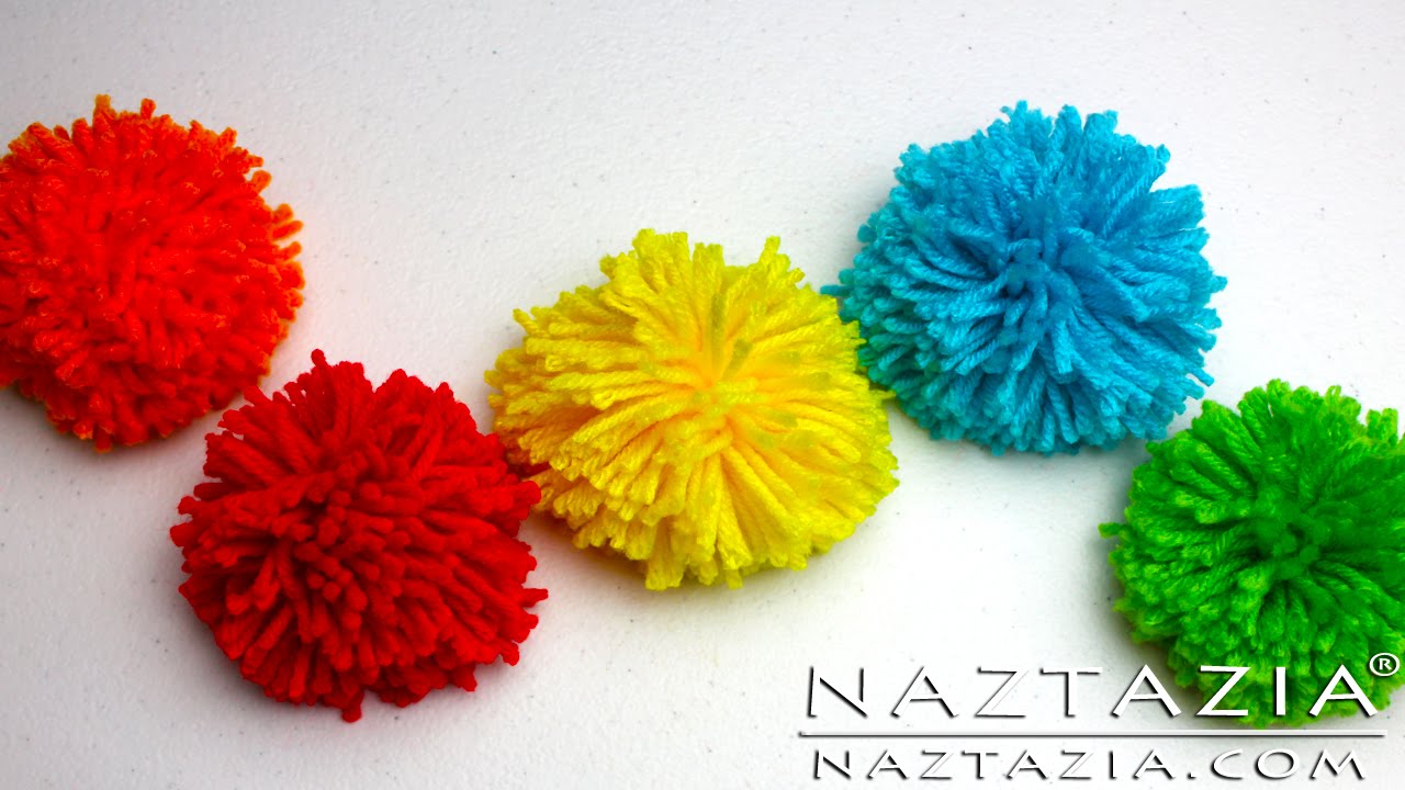 HOW to MAKE a POM POM - DIY Tutorial for Yarn Pom Poms 