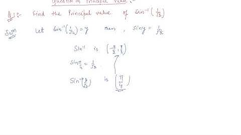 Questions on Principal Value |  Class 12 Mathematics Inverse Trigonometric Functions