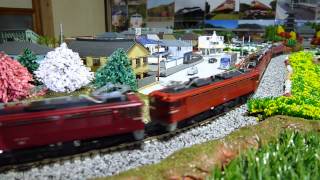 【鉄道模型】CRW所属・赤い電機９機走行シーン