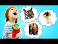 Бьянка и Микрофон - Учим звуки животных в шоу про развивающие Дада игрушки