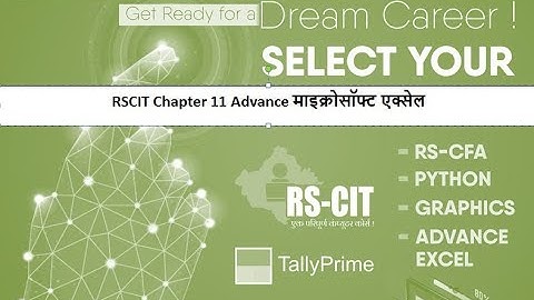 RSCIT Computer Course Chapter 11 in Hindi   Advance Microsoft Excel 2010   माइक्रोसॉफ्ट एक्सेल 2010