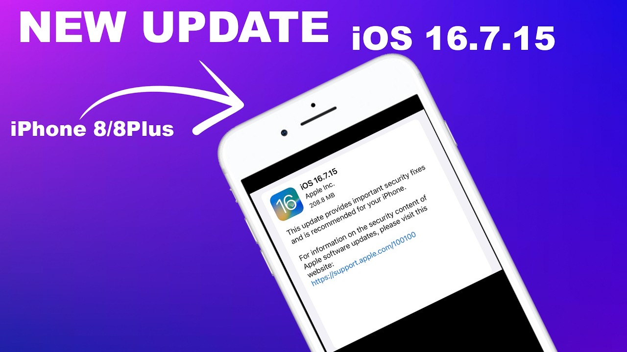 NEW UPDATE iOS 16.7.15 for Older iPhone X, 8, 8Plus - Do it NOW
