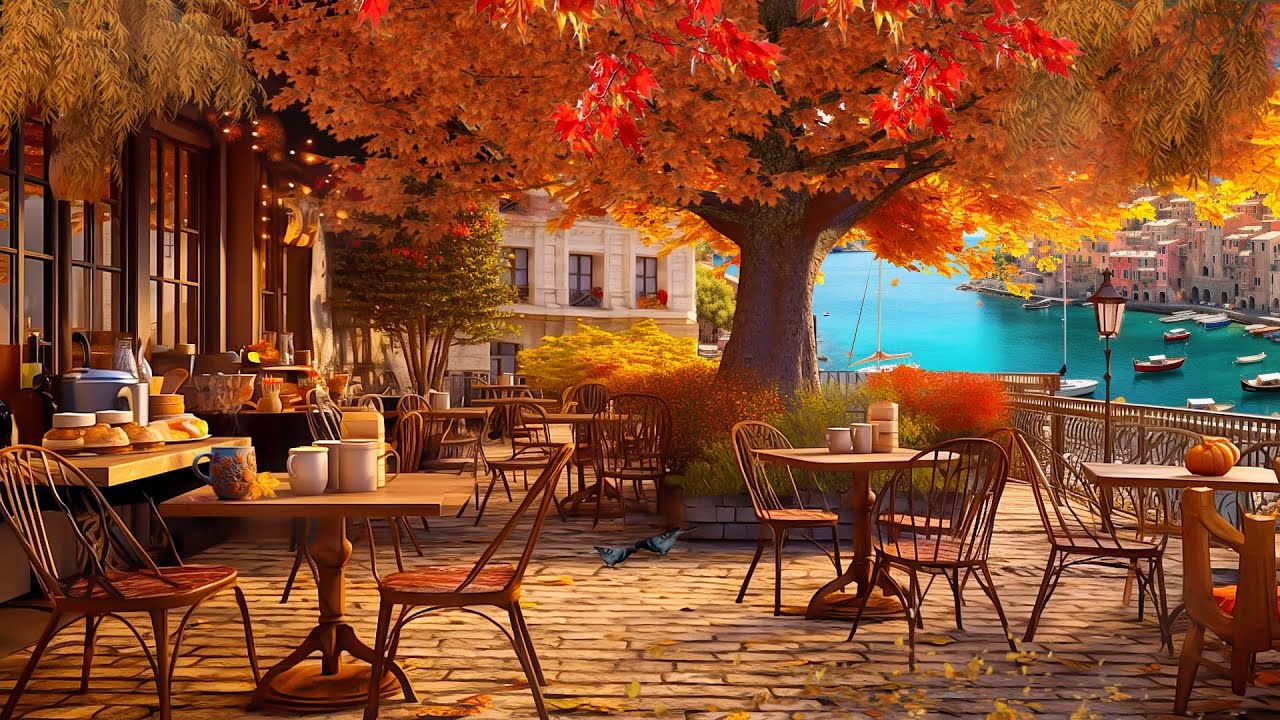 Warm Jazz Music for Relaxing, Work 🍂 Cozy Fall Coffee Shop Ambience ...