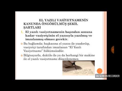 Video: El yazısıyla bir vasiyet yapabilir misin?