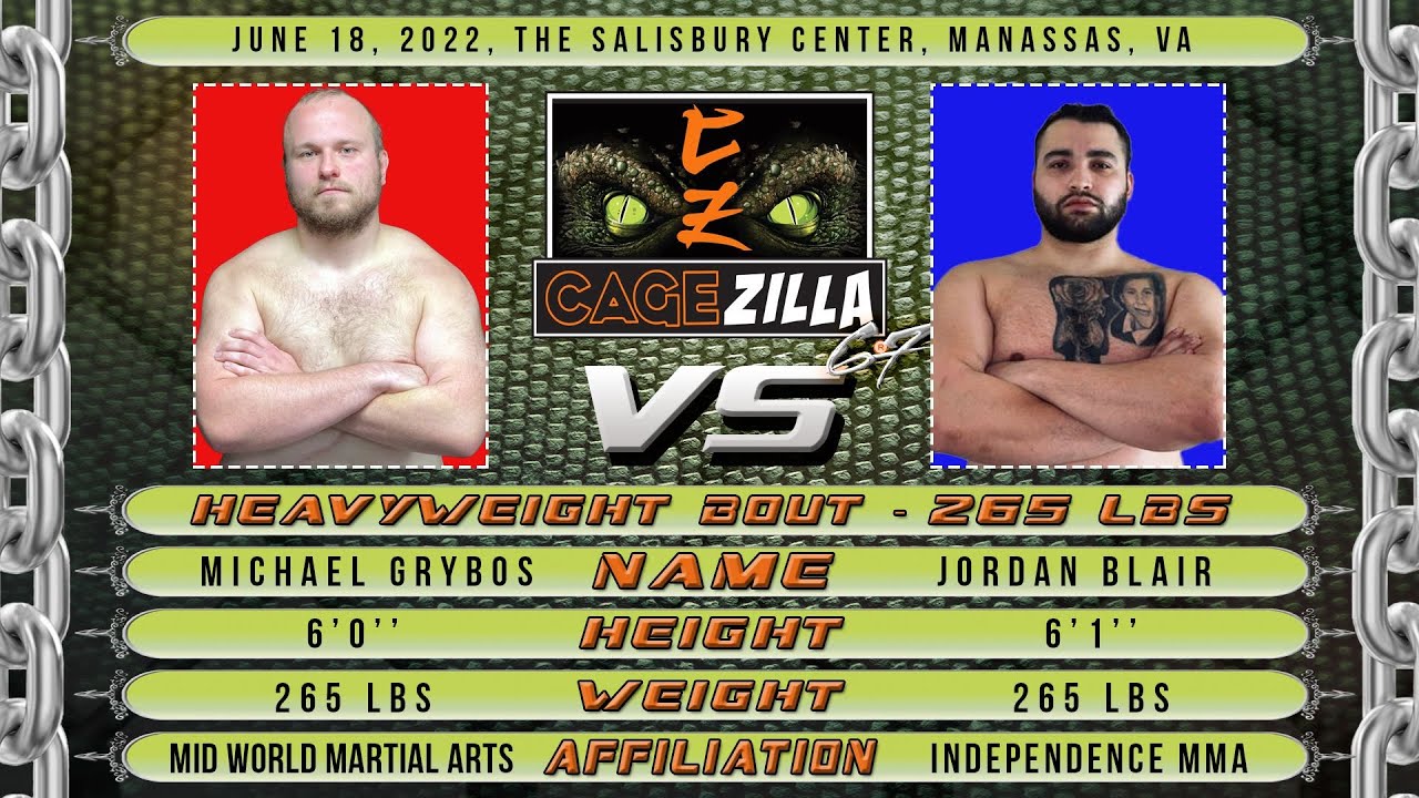 CageZilla 67 - Micheal Grybos vs Jordan Blair